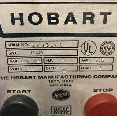 Used 1999 HOBART M802 Dough Mixers Ohio US | Palm Beach Restaurant Equipment, LLC #1418273