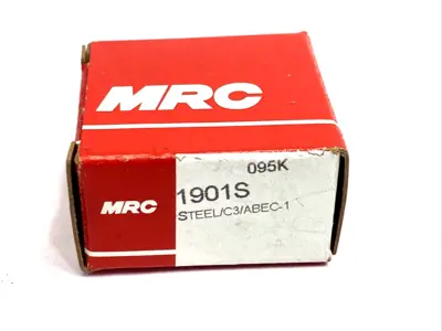 1901S | MRC  Radial Deep Groove Ball Bearing 12mm Bore 24mm O.D. 6mm Wide LOT OF 3 - New
