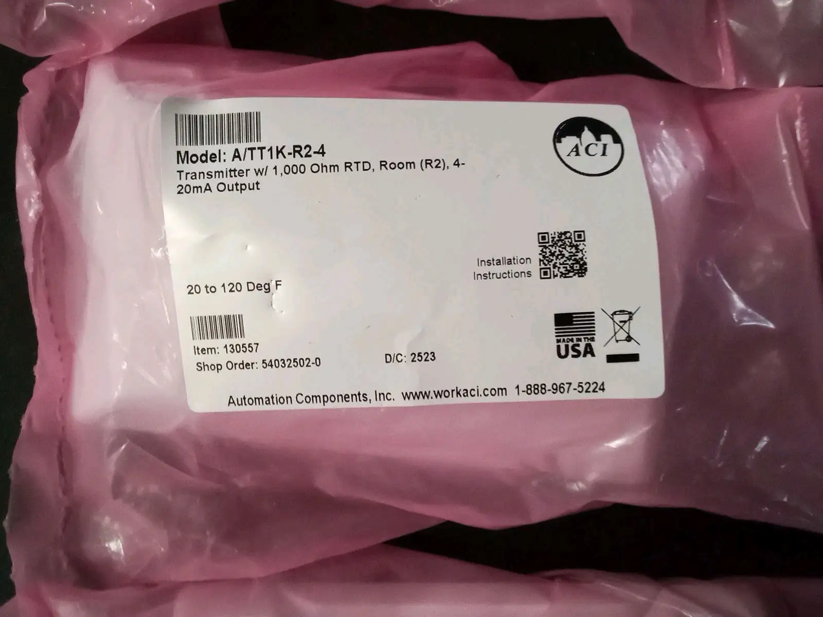Used Automation Components Inc. AC1 A/RH1-TT1K-R2-4 Transducers US | Infinity wholesale & Supply LLC #1305751