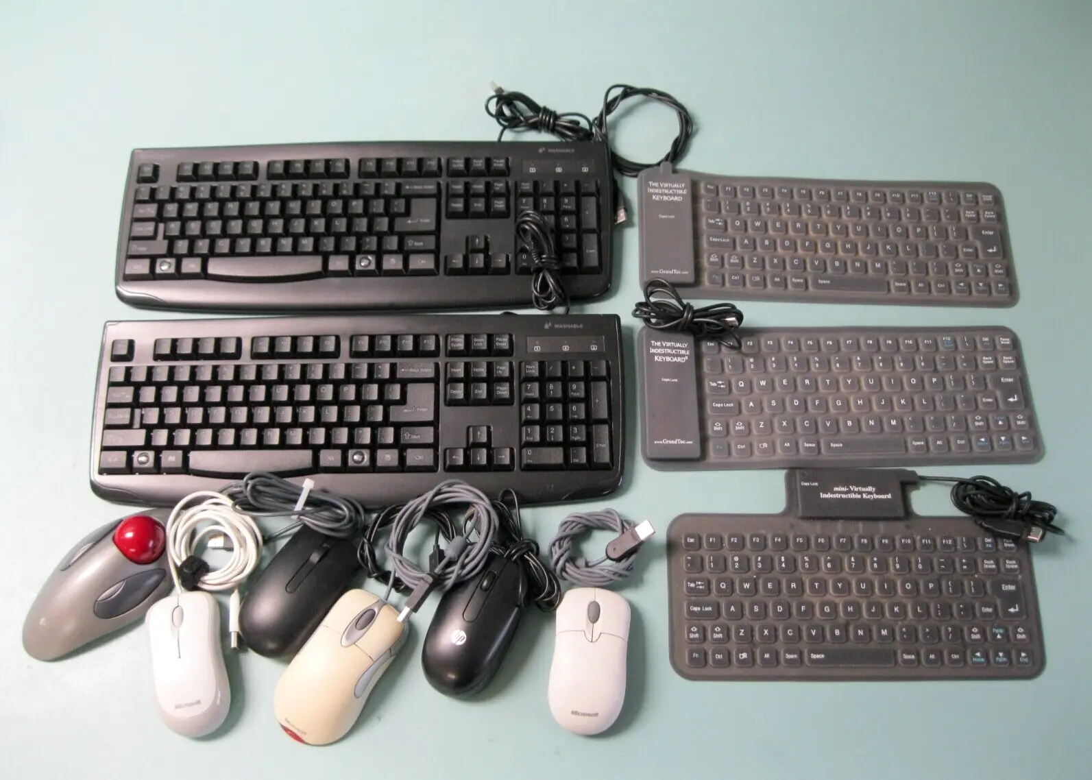 Lot Lab Takeout IT Peripherals Washable Indestructible Keyboard & 6 USB Mouse C6