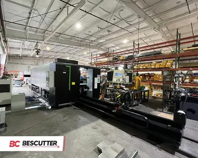 2026 Bescutter FLY PRO 5'X10' | 1500W - 6000W IPG | Fiber Laser Metal Sheet and Pipe Cutter Full Enclosure with Parallel Shuttle Table