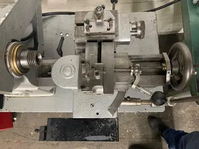 5999-440 Benzinger Inside Turning Horizontal Ring Lathe with Precision Radius Attachment & Lever Operated Cross Slide