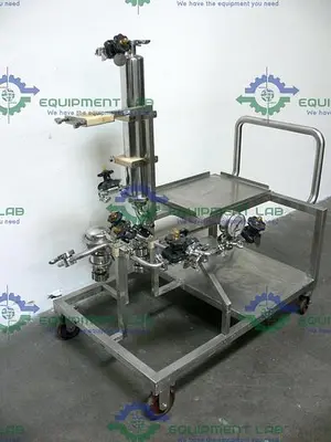 USED SARTORIUS HU12U71-3058M F-1748 ASEPCO + ITT PUREFLO FILTRATION SKID W/ VALVES