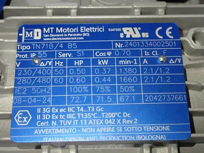 USED MT MOTORI ELECTRICI TN71B/4 B5