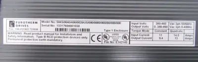 NEW EUROTHERM DRIVES 584S/0040/400/0020/US/000/0000/000/B0/000/000 AC DRIVE