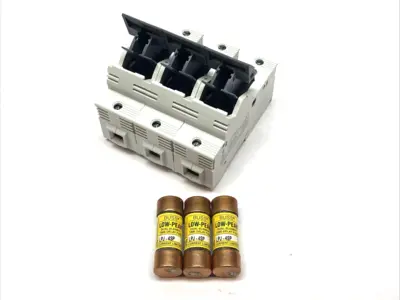 Used Wohner 3-Pole Fuse Holder Class J 30A 600V w/ 3x Bussman LPJ-4SP Fuses Fuse Accessories Michigan US | Maverick Industrial Sales #1389533