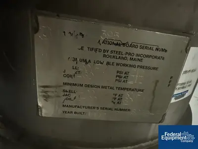 Steel-Pro 60 Gal Steel Pro Reactor, 316L S/S, 50/60#