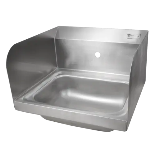 John Boos PBHS-W-1410-1-SSLR Wall Mount Commercial Hand Sink w/ 14"L x 10"W x 5"D Bowl, Side Splashes