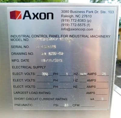 Used AXON THERMORAY THERMORAY DELUXE Cappers Tamper Evident - Induction Sealers New Jersey US | Champion Trading Corporation #1364700