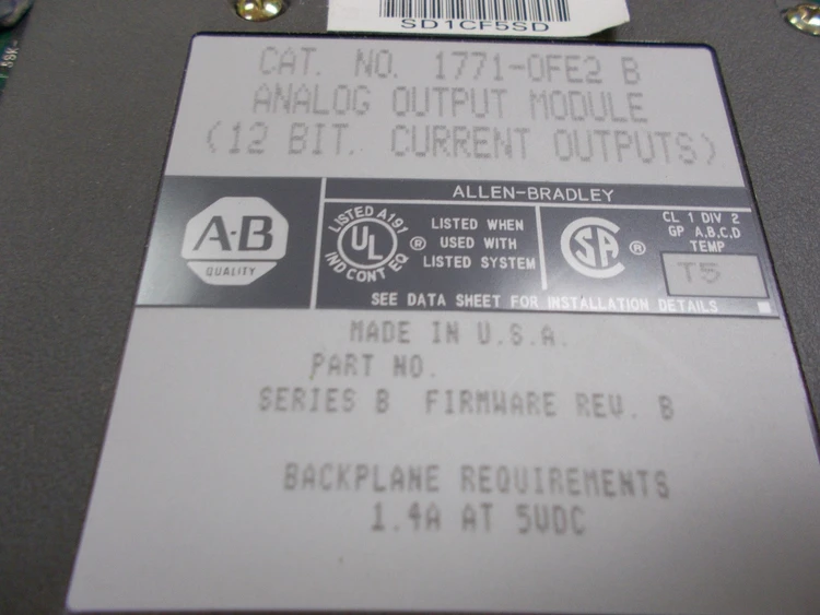 Used Allen-Bradley 1771-OFE2 B  Firmware B Series B PLC Input & Output Arizona US | ASSET CONVERSION SPECIALISTS, INC. #321208