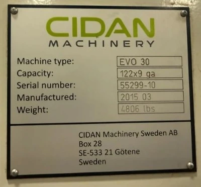 Used 2015 CIDAN EVO DUO 30 Power Squaring Shears (Gauge) Minnesota US | SOMINN MACHINERY SALES #1340056