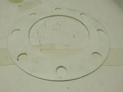 PTFE Size 6 Pipe Gaskets W/8 Bolt Holes 6-5/8" ID X 1/8" Thick