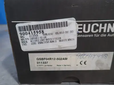 Used EUCHNER GSBF04R12502AM Relays & Switches Ohio US | HGR 24 #801857