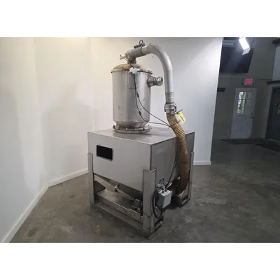 Used 32 Cu Ft Premier Pnuematic Vacuum Receiver Portable Stainless Tote Bin