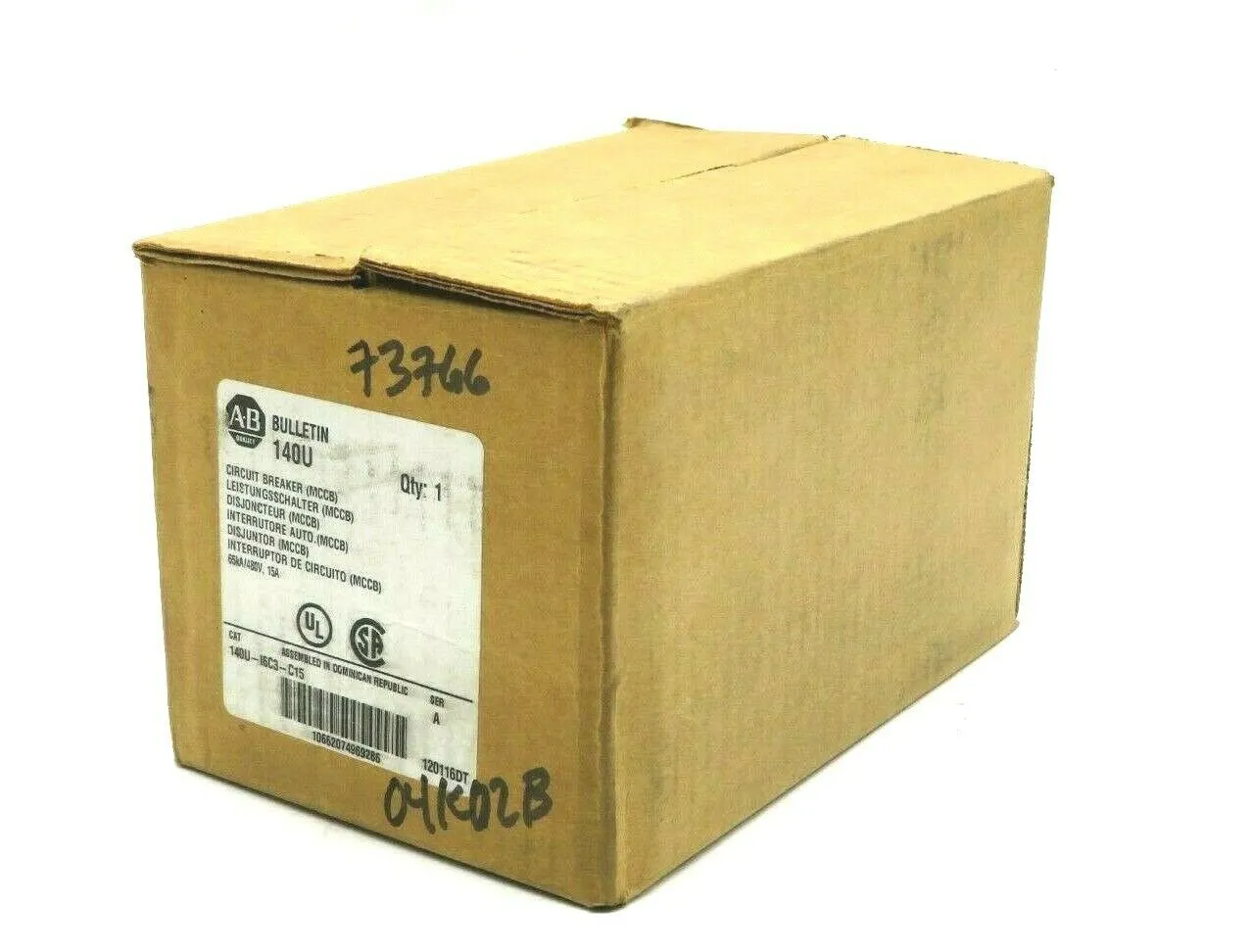 NEW ALLEN BRADLEY 140U-16C3-C15 CIRCUIT BREAKER 480V 15A SER A 140U16C3C15