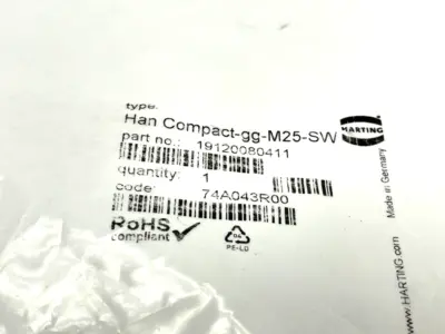 Harting Han-Compact-HTE-M25-black Compact Hood 19 12 008 0411