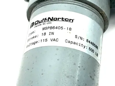 MSPB6405-18 | Duff Norton  Linear Actuator 500lb 18" 115VAC - Used