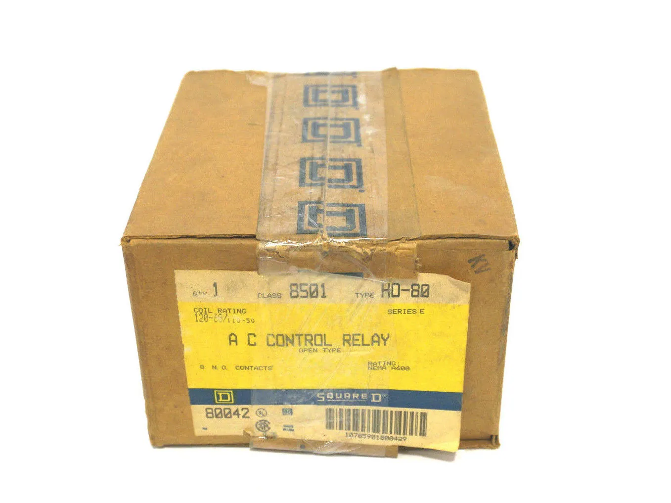 NEW SQUARE D 8501-H080 CONTROL RELAY SER. E 8501H080