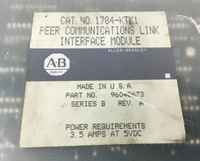 Allen Bradley 1784-KTK1 /B Peer Communication Link Interface Module Rev. A 3B
