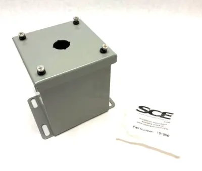 USED SAGINAW CONTROL & ENGINEERING PUSHBUTTON ENCLOSURE 4" X 4" GRAY STEEL