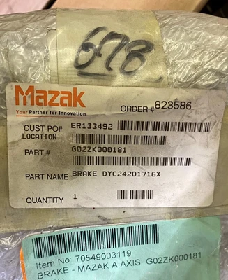 MAZAK BRAKE ASSEMBLY - NEW