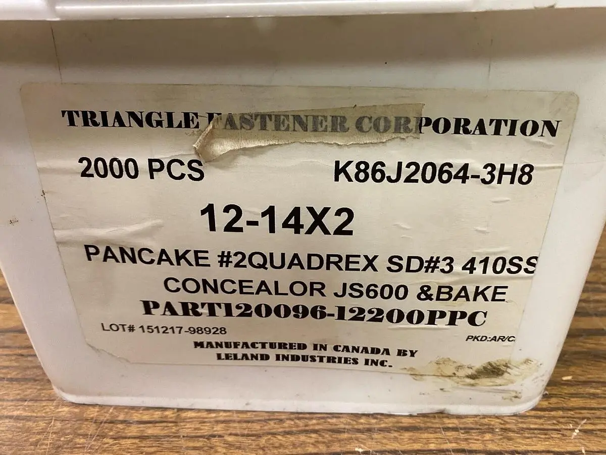 New | in-Stock TRIANGLE FASTENERS TRIANGLE FASTENERS,12-14X2 Misc Fasteners | Surplus Asset Holdings #1195537