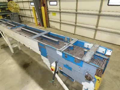 New London Engineering 12"x12' 6 Plastic Roller Belt Accumulating Conveyor 25FPM