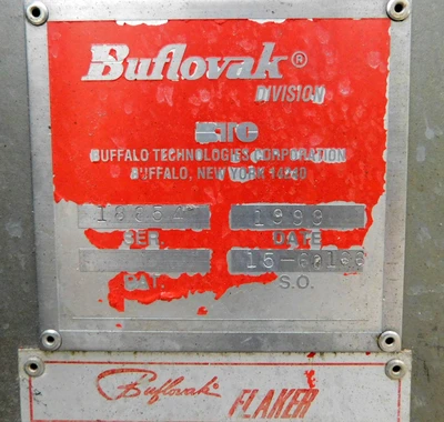 USED BUFFALO TECHNOLOGIES DRUM FLAKER BUFLOVAK 24 X 24