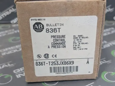 Allen Bradley 836T-T253JX86X9 Pressure Control Unit Rev. 8 12-150 PSI New NIB