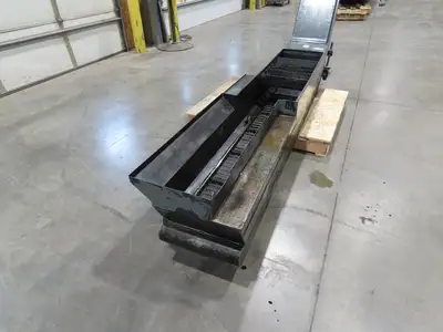 Enomoto Hinge Belt CNC Chip Conveyor 15"x 88" Infeed 46" Discharge 220V 3PH