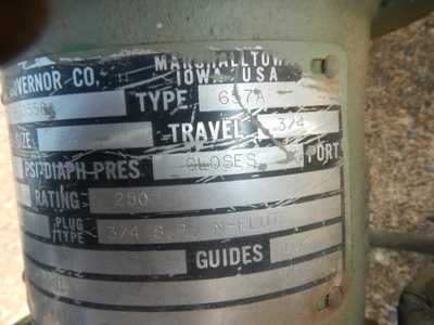Fisher 1 1/2" 250 Rating, Iron Threaded Control Valve