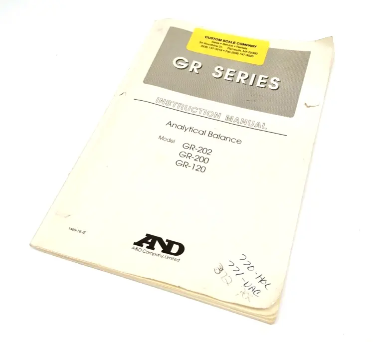 Used A&D Company GR-202, GR-200, GR-120 Test Equipment Manuals Michigan US | Maverick Industrial Sales #1460957