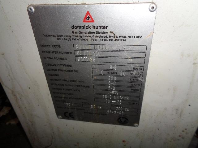Dominch Hunter Nitrogen Generator Model N2 Max 110 ECO -CXE