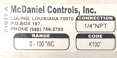 NEW McDaniels Controls 71017A