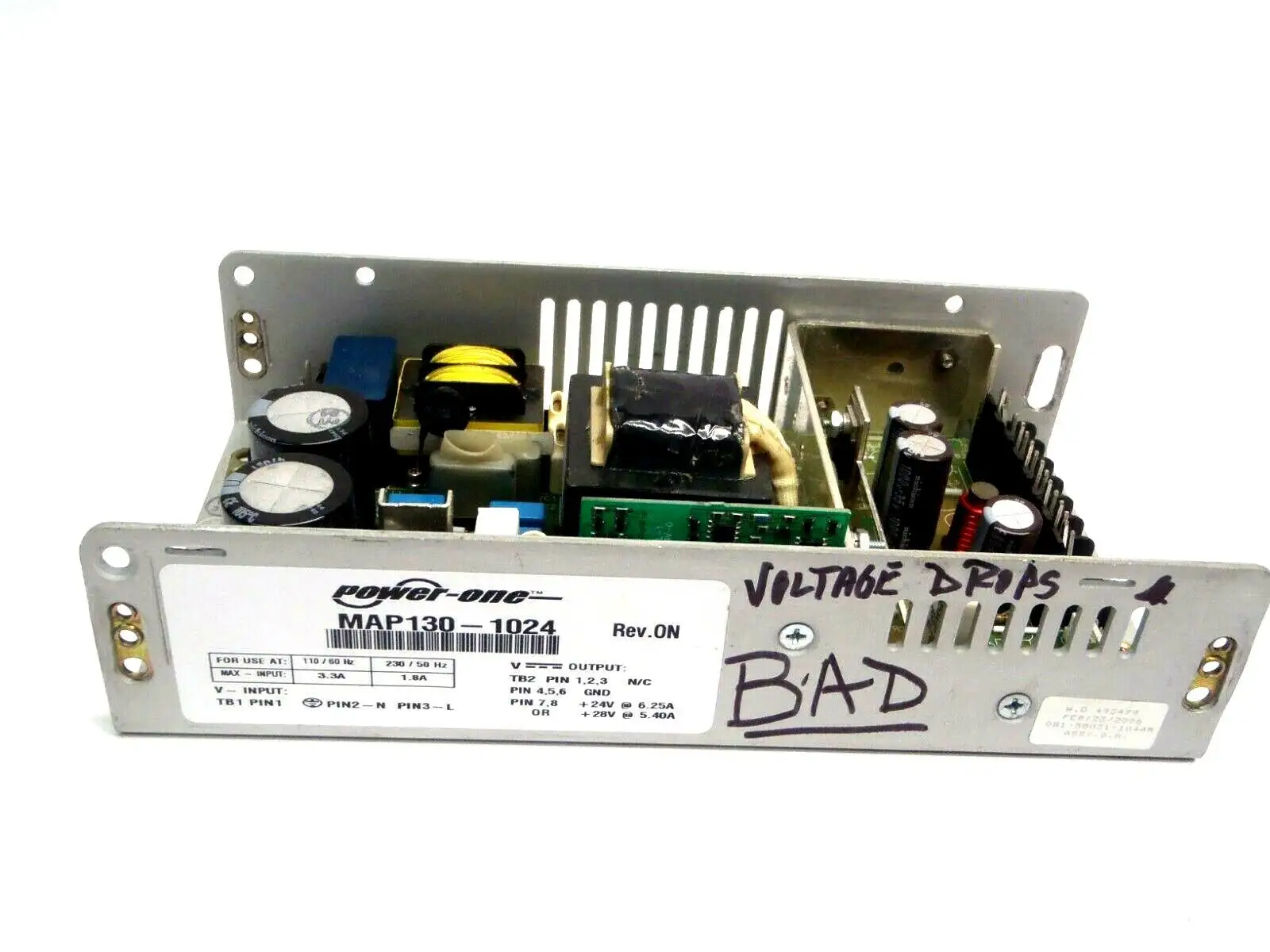 USED POWER-ONE POWER SUPPLY 110/ 60HZ 230/50HZ