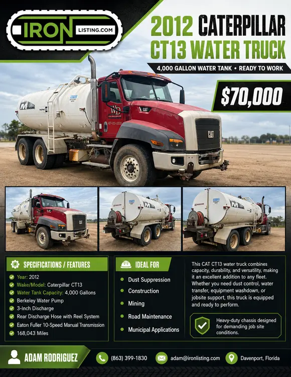 Used 2012 CATERPILLAR CT13 Box trucks Florida US | Iron Listing #1269790