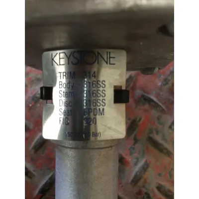 Used 3" Keystone 316 Stainless Steel Manual Butterfly Valve
