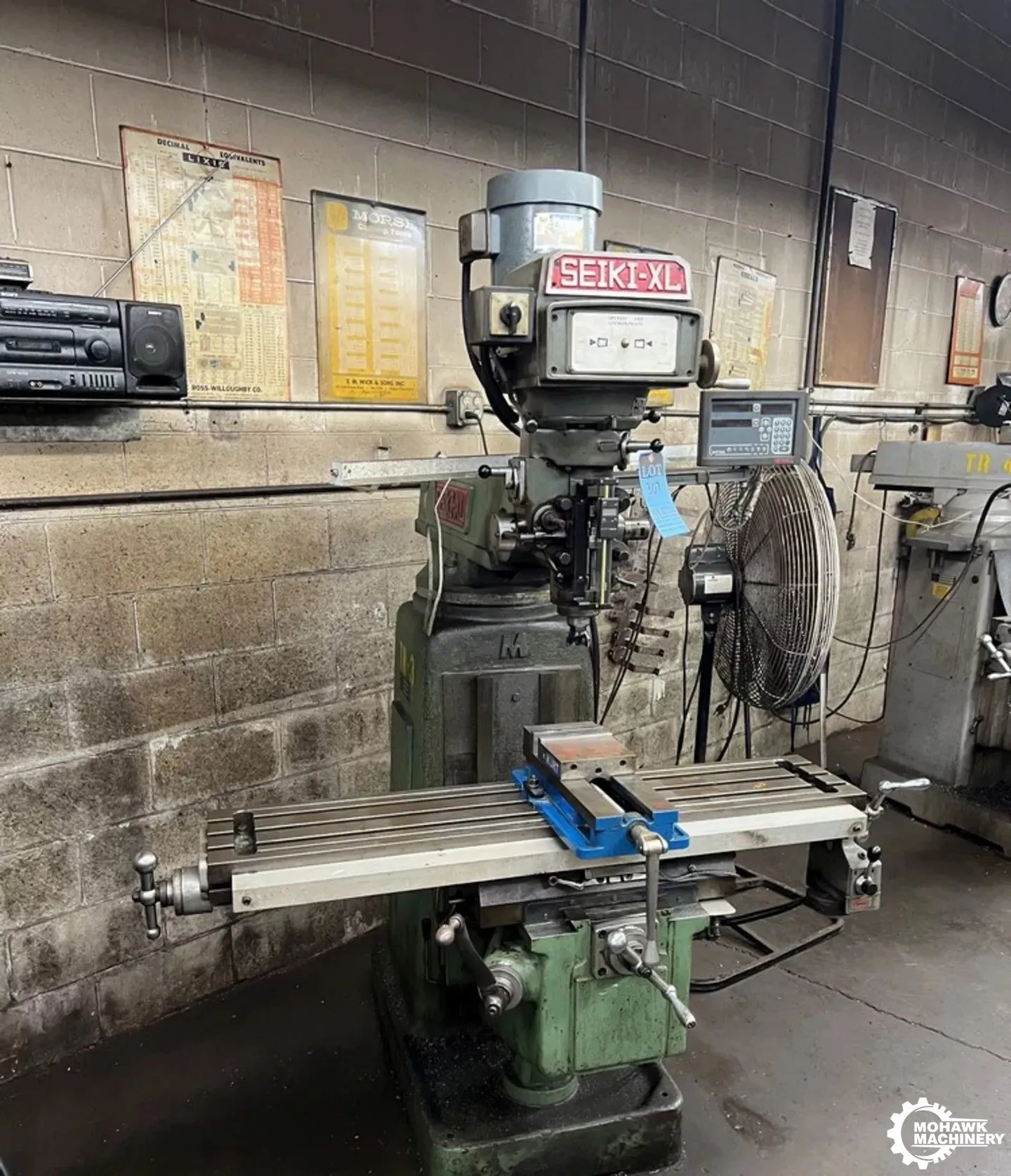 3 HP SEIKI XL “3VH” TURRET-TYPE VERTICAL MILL w/DIGITAL READOUTS