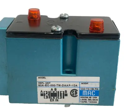 NEW MAC VALVES 82A-EC-000-TM-DAAP-1DA SOLENOID VALVE 82AEC000TMDAAP1DA