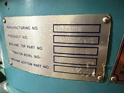 Alfa-Laval BTPX 205 SGD-34CDP-50 clarifier centrifuge, 316L SS.