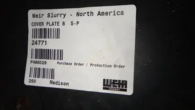 Weir Slurry Cover plate