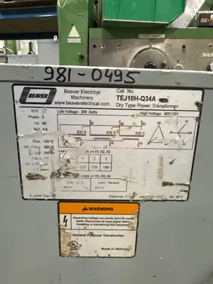 10 KVA - 208ΔV to 400Y/231V 3 Phase Isolation transformer