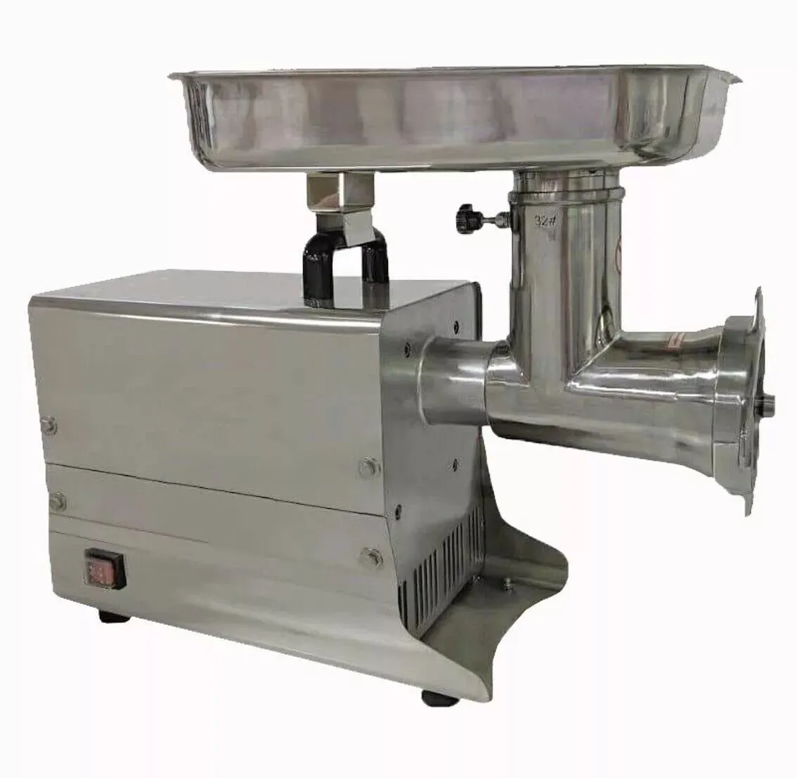 Compass #22 Double Cut Meat Grinder -  15.5" x 10" Feeding Pan, 1.4 HP