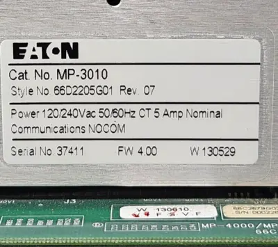Eaton MP-3010 Protection Relay 66D2205G01 120/240v-a (BIN433)