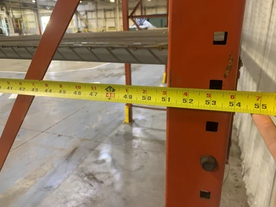 20’ x 54” Pallet Racking Upright, Double Tear Drop