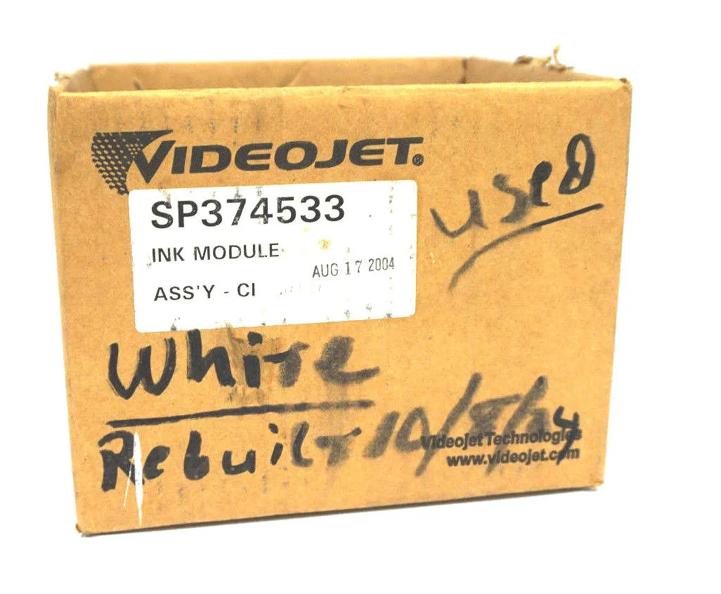 USED VIDEOJET SP374533 INK JET MODULE W/ STEM REED SWITCH