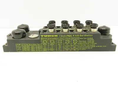 Turck CDN-IOM-88-0036 Bus Stop Device Net 8 In/8 Out Station 11-26VDC Input