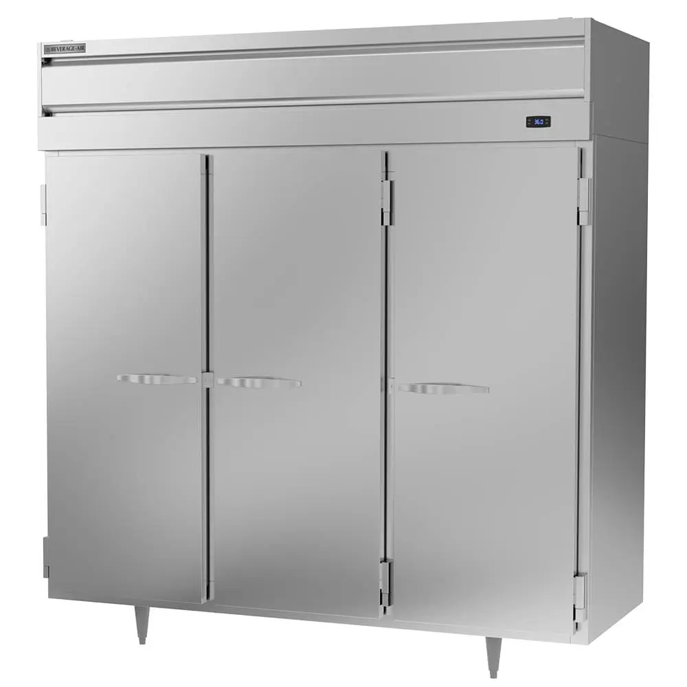 Beverage-Air PR3HC-1AS 78" Three Section Reach In Refrigerator, (3) Left/right Hinge Solid Doors, 115v