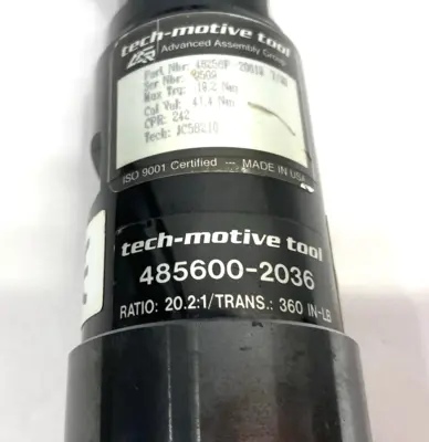 USED TECH-MOTIVE TOOL ELECTRONIC NUTRUNNER WRENCH 3/8" DRIVE 48256P-20019