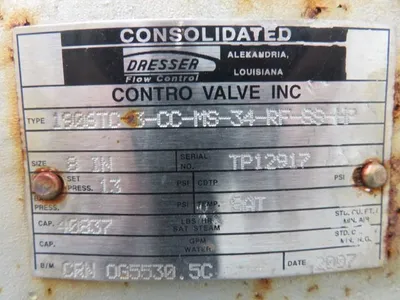 Consolidated Safety Relief Valve Size 8"
